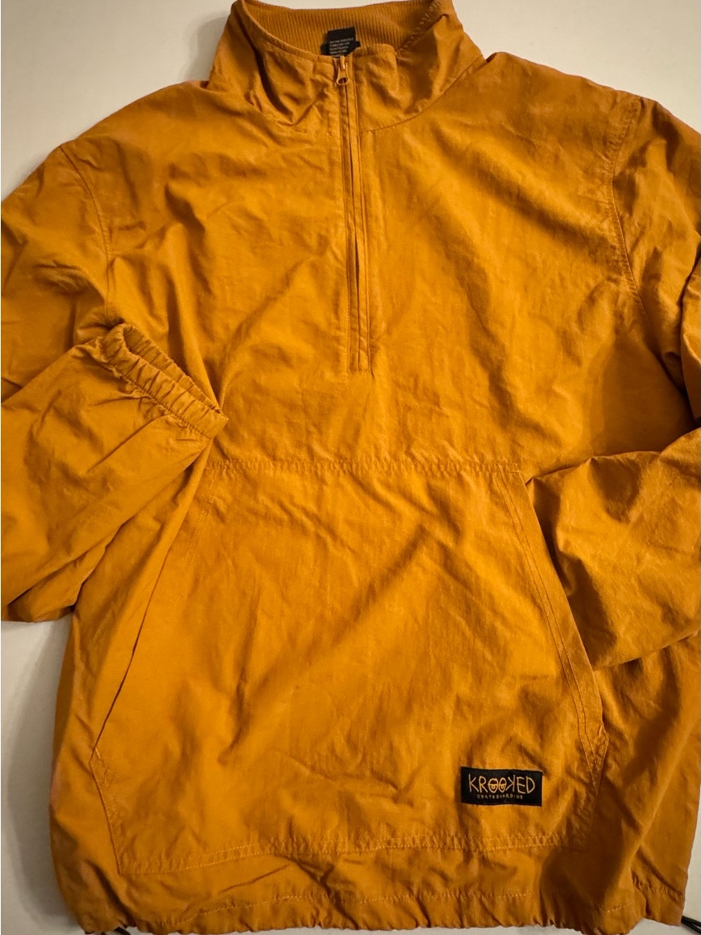 Men's Mustard Yellow Windbreaker Pullover Jacket